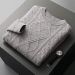 Men's Pullover Twist Round Neck Base Knitwear Loose-fitting Oversized Sweater - Image 6