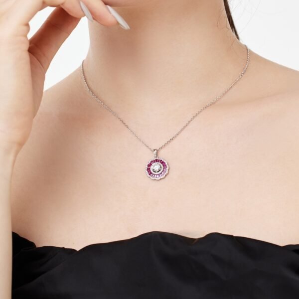 Popular S925 Sterling Silver Necklace Women's Lace Full Zircon Inlaid
