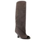 Women's Peep Toe Wedge Suede High Heel Party Banquet Sandal Boots - Image 3