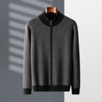 Cashmere Thickened Men's Half Turtleneck Zipper Knitted Cardigan - Image 8