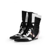 Women's Pointed Toe Retro Colorblock Fashion Ankle Boots - Image 2