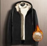 Winter Men's Zipper Hooded Sweater Cardigan - Image 2