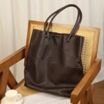 Simple Commute Soft Cowhide Bucket Bag - Image 6