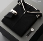 Men's Cardigan Hooded Color Matching Suit - Image 6