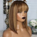 Short Straight Hair Bob Wig Human Hair Bob Wig Piano Color Real Human Hair - Image 3
