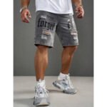 Men's Letter Printed Do The Old Cowboy Shorts - Image 5