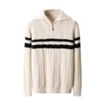 Thickened Zipper Lapel High Collar Loose Sweater - Image 5