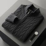 New Twist Zipper Knitted Coat For Men - Image 7