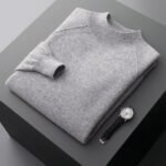 Half Turtleneck Cashmere Knitted Raglan Sleeve Sweater - Image 6