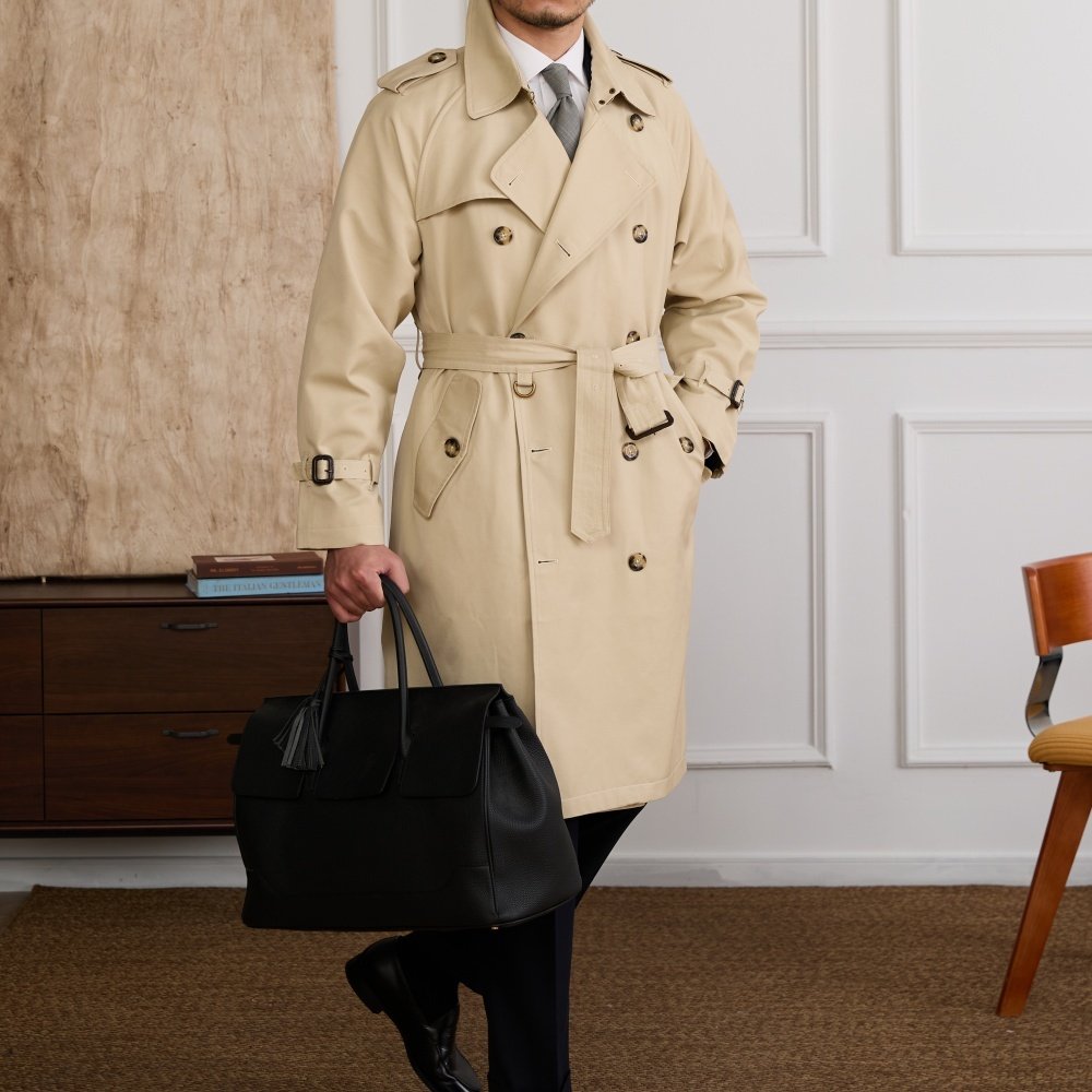 7a0cc4a4-0521-47b0-8765-120c041b4557-6.jpg Double-breasted Lapel Trench Coat - Image 1