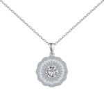 Popular S925 Sterling Silver Necklace Women's Lace Full Zircon Inlaid - Image 6