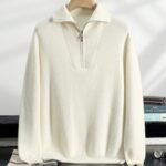 Men's Half Zipper Ingot Needle Thickened Casual Business Long Sleeve Warm Sweater