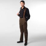 Men's Retro High Waist Double Breasted Casual Straight Pants