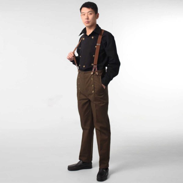 Men's Retro High Waist Double Breasted Casual Straight Pants