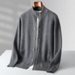Pure Wool Men's Stand Collar Simple Sweater - Image 7