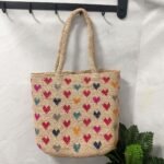 High Quality Raffia Love Embroidery Woven Bag Women - Image 6