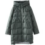 Autumn And Winter New Mid-length Adhesive Hooded Lightweight Down Jacket Women - Image 5