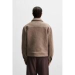 Men's Loose Wool Woven Lapel Long Sleeve Casual Jacket Coat - Image 5