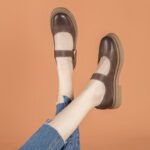 Vintage Mary Jane Women's Small Leather Shoes With Buckle - Image 4