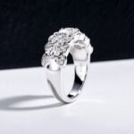 925 Silver Plating 18K Gold Ring Full Moissanite Full Diamond Closed Ring Niche - Image 3