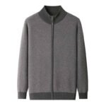 Cashmere Thickened Men's Half Turtleneck Zipper Knitted Cardigan - Image 5