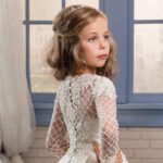 Little Girl Long Sleeve Dresses Champagne - Image 5