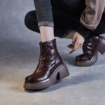 Autumn And Winter New Thick Bottom Chunky Heel Women's Ankle Boots - Image 2