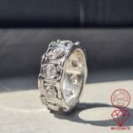 Roman Column Design 925 Silver Inlay Moissanite Ring Light Luxury Female