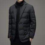 Winter Men's Cold-proof Down Jacket Coat Suit Scarf Collar - Image 3