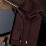 Fall Winter Men Hooded Cashmere Sweater - Image 2