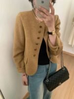 High Sense Short Temperamental Crew Neck Coat Women - Image 6