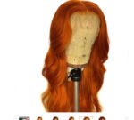 European And American Dark Orange Wig Hair Set Smooth Hair - Image 6