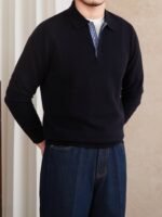 Slim-fit Lapel Polo Shirt Wool Knitted T-shirt - Image 6