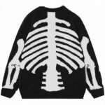 Cross-border Retro Loose Sweater Round Neck Top Harajuku Hip Hop Style Skull Sweater - Image 3