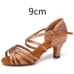 Latin Dance Shoes Hot Drilling Full Drilling Middle Heel - Image 5