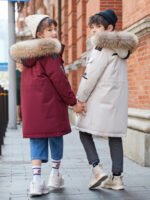 Children's Down Jacket Boys' Mid-length Thickening Plus Size Fur Collar Coat - Image 10