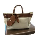 Textured Cowhide High Canvas Loose Crossbody Bag - Image 5