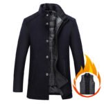 Solid Color Casual Men's Woolen Coat - Image 2
