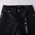 Foreign Trade Trend New Purple Black Slim Fit Button Jeans - Image 5