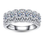 925 Silver Plating 18K Gold Ring Full Moissanite Full Diamond Closed Ring Niche - Image 4