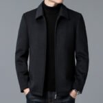 Men's Casual Polo Collar Woolen Jacket Woolen Coat Men's Clothing - Image 2