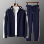 Men's Cardigan Hooded Color Matching Suit - Image 8