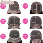 Real Human Hair Lace Wig Set Straight Hair Black Medium Length - Image 4