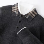 POLO Lapel Pullover Multicolor Casual Loose Cashmere Knitted Bottoming Shirt - Image 2