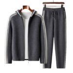 Men's Cardigan Hooded Color Matching Suit - Image 5