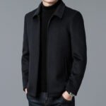 Men's Casual Polo Collar Woolen Jacket Woolen Coat Men's Clothing - Image 6