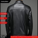 Thin Fleece-lined Soft Leather Jacket For Dad - Image 2