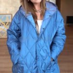 Winter Jacket Casual Rhombus Quilted Hooded Lightweight Jacket For Women