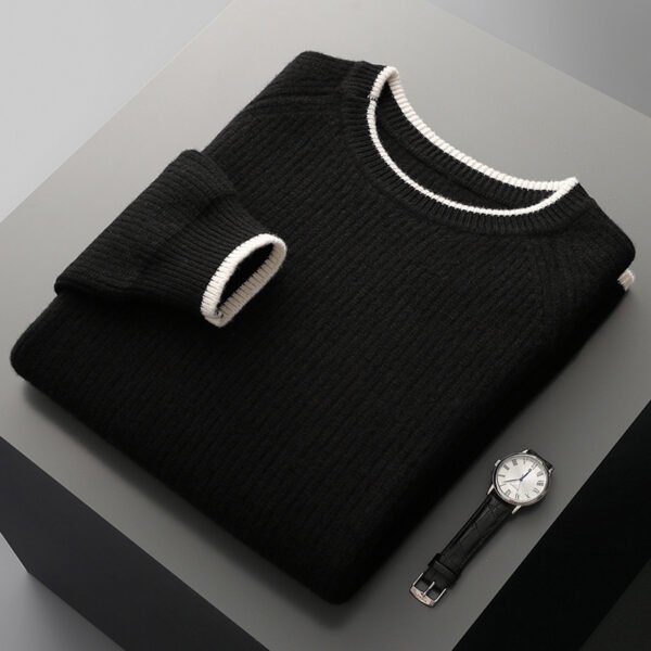 New Round Neck Double-strand Thickened Sweater For Men