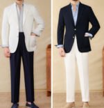 Seersucker All-match Single-breasted Slim-fitting Suit - Image 2